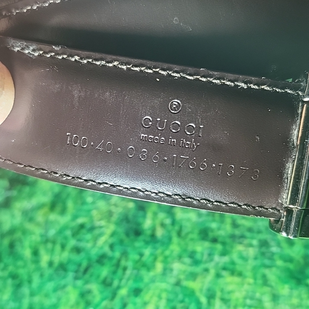 Gucci Dark Brown Leather Belt with Silver Buckle - Picture 3 of 7